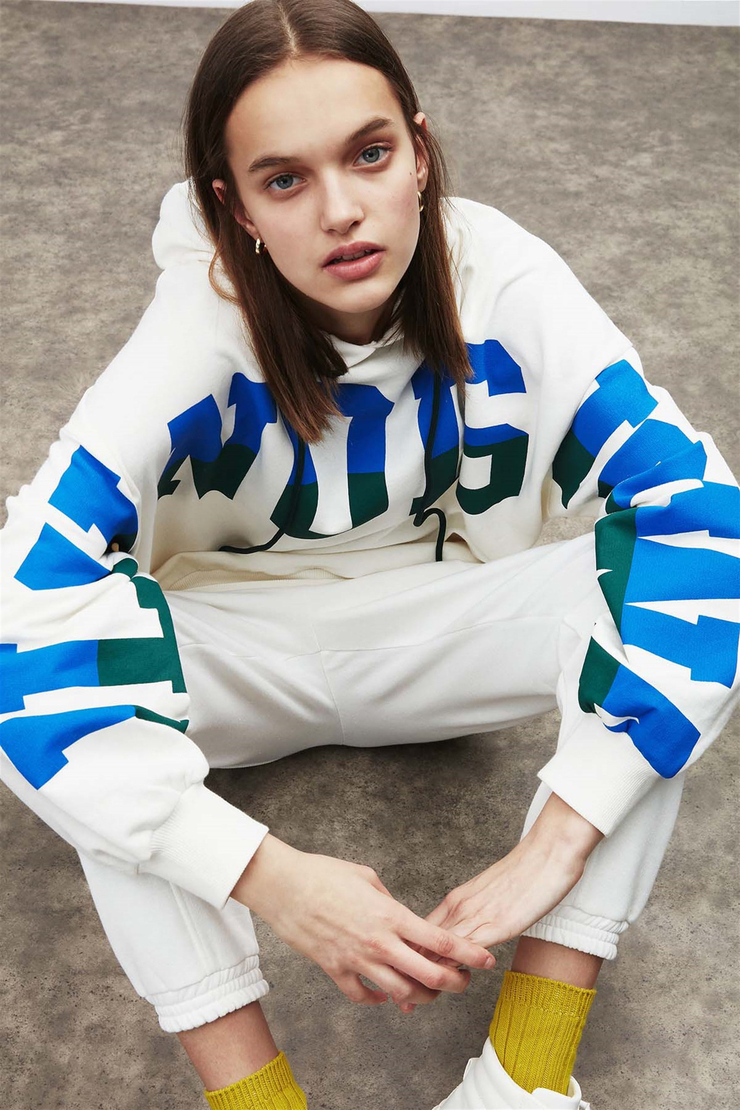 TINA Örme Oversize Beyaz  Sweatshirt