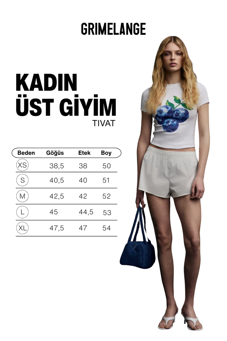TIVAT Kadın Yumuşak Ve Esnek Kumaşlı Baskı Detaylı Yuvarlak Yakalı Kısa Kol Beyaz T-Shirt