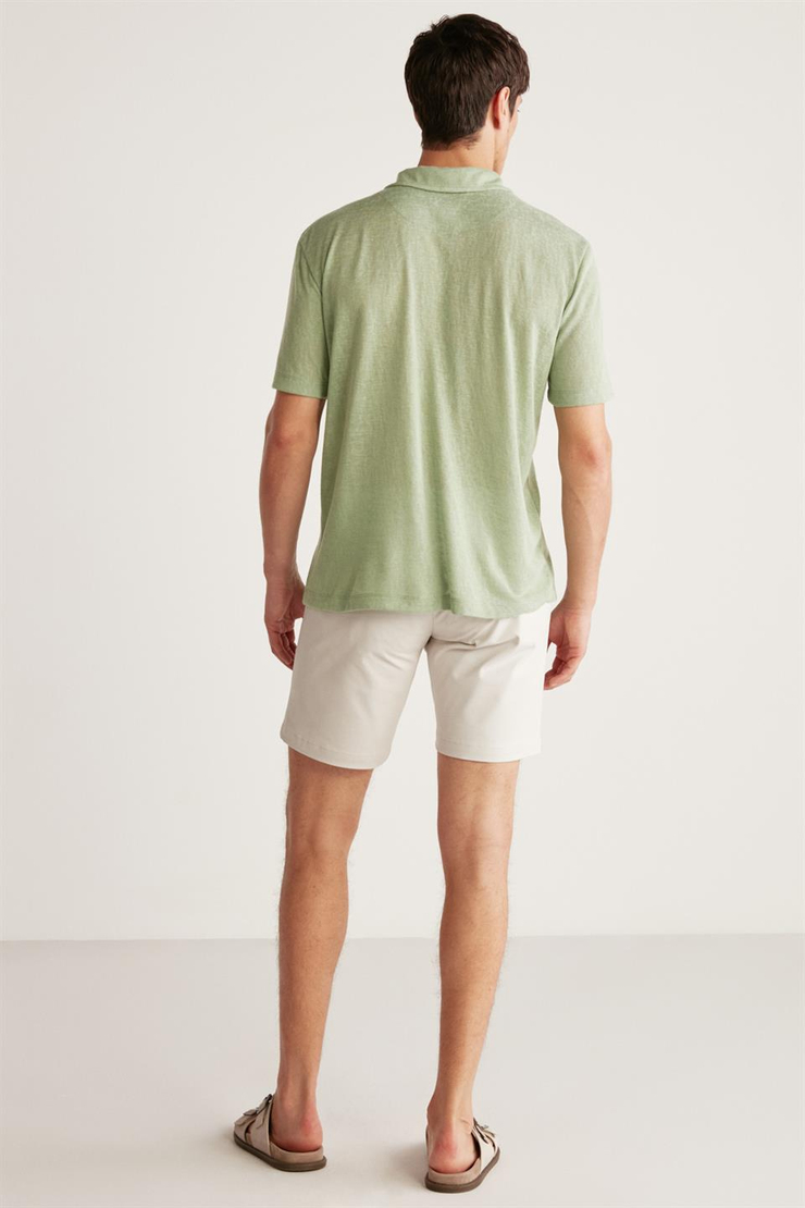 TOBY Örme Regular Yeşil Tekli Polo Yaka T-shirt