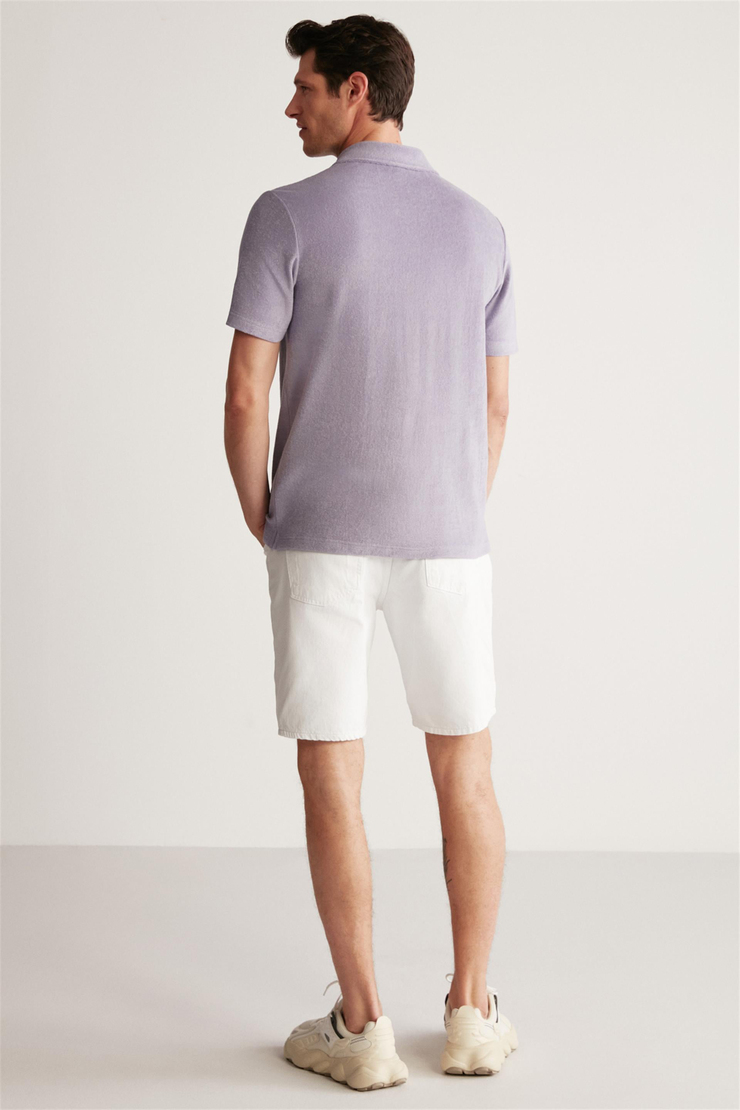 TODD Örme Regular Mor  Polo Yaka T-shirt