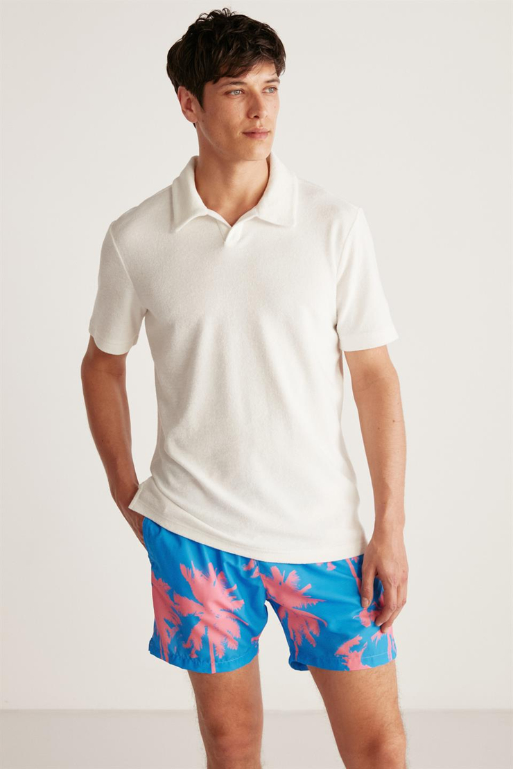 TODD Örme Relaxed Ekru  Polo Yaka T-shirt