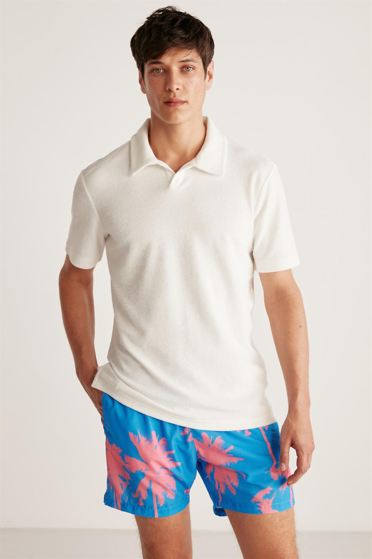 TODD Örme Relaxed Ekru  Polo Yaka T-shirt