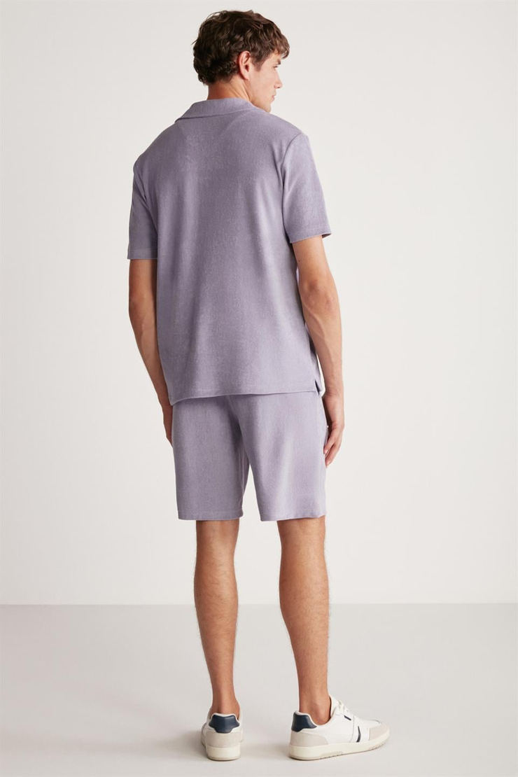 TOMAS Örme Relaxed Mor  Gömlek