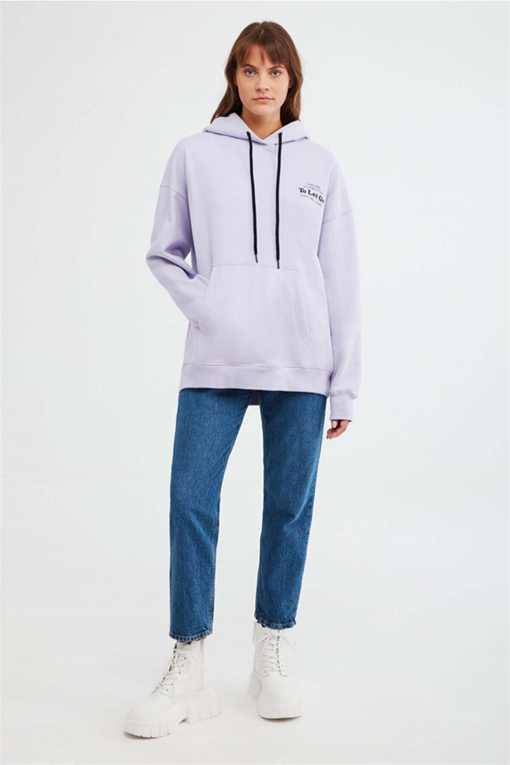 TOVE Örme Oversize Lila  Sweatshirt