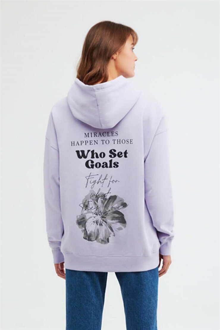 TOVE Örme Oversize Lila  Sweatshirt
