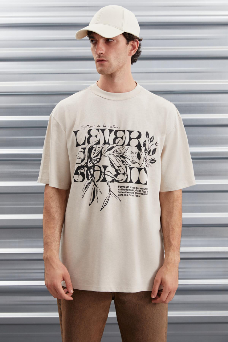 TRAE  Relaxed Bej  T-Shirt