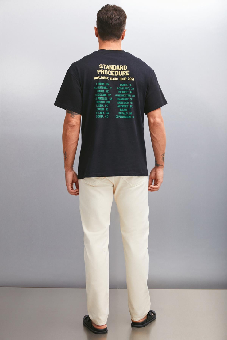 TRENTON Basic Regular Siyah Tekli T-Shirt