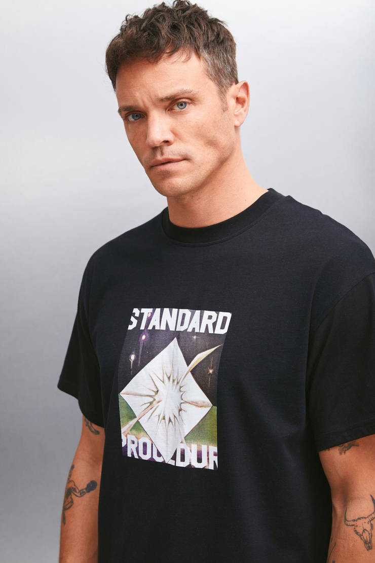 TRENTON Basic Regular Siyah Tekli T-Shirt