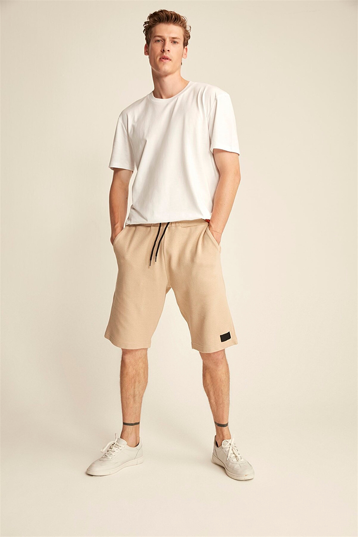 TRISTAN Erkek Bej Düz Renk  Comfort Fit Şort&Bermuda