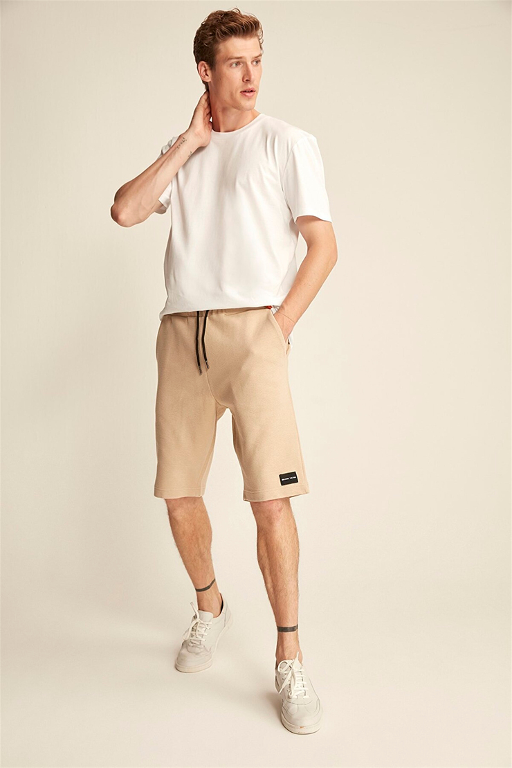 TRISTAN Erkek Bej Düz Renk  Comfort Fit Şort&Bermuda