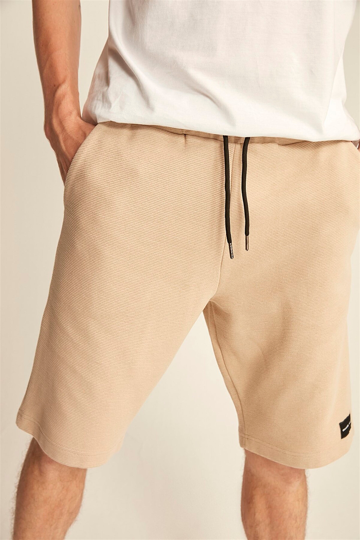 TRISTAN Erkek Bej Düz Renk  Comfort Fit Şort&Bermuda