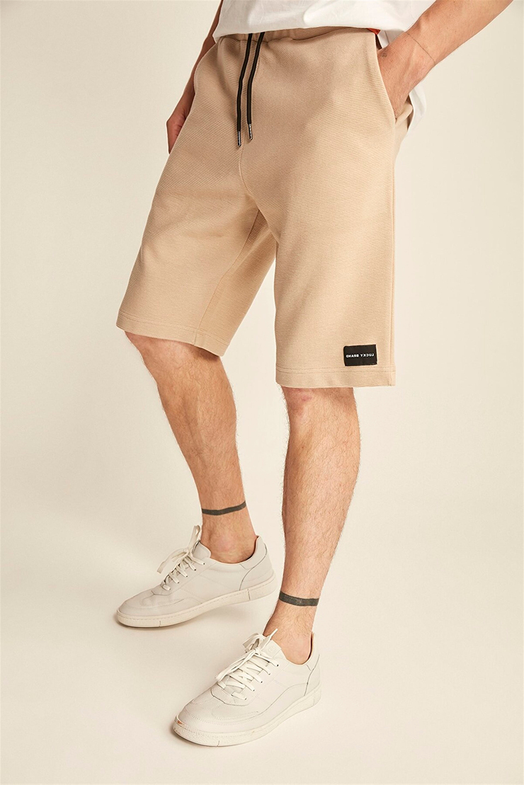 TRISTAN Erkek Bej Düz Renk  Comfort Fit Şort&Bermuda