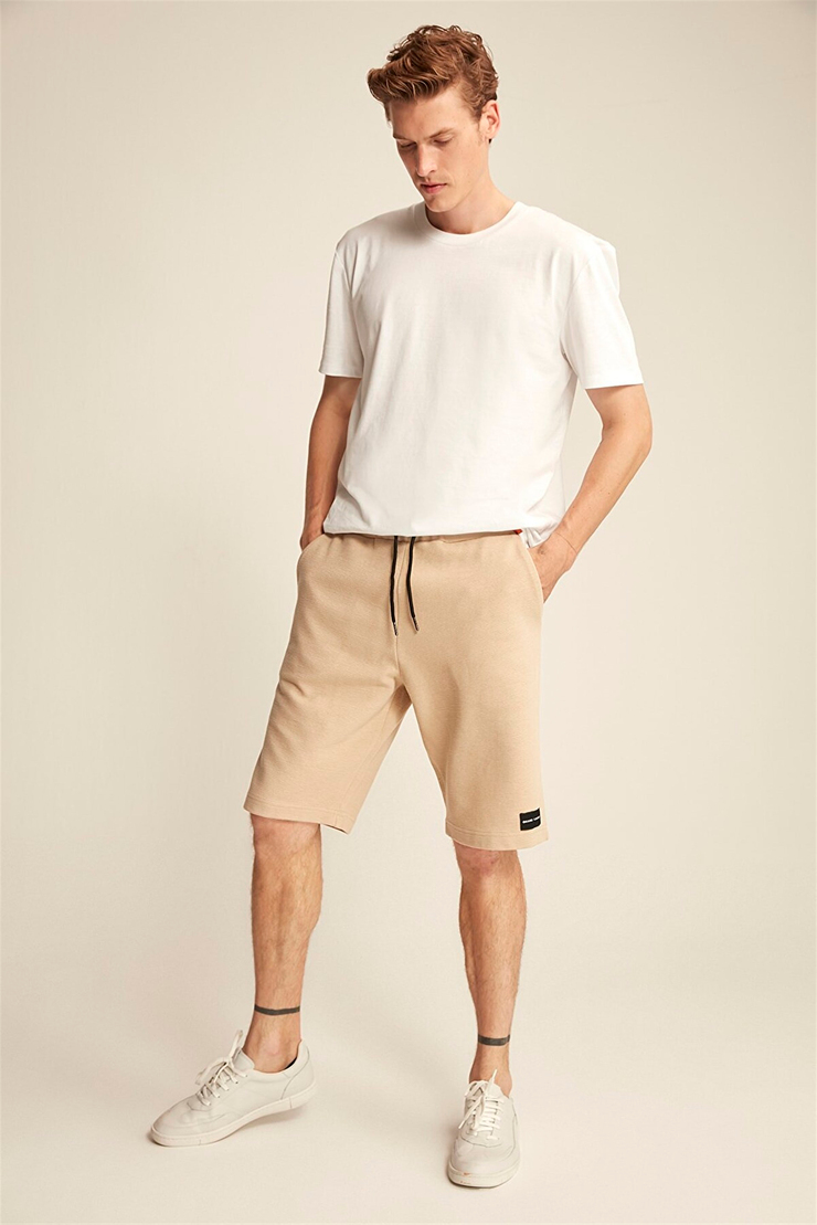 TRISTAN Erkek Bej Düz Renk  Comfort Fit Şort&Bermuda