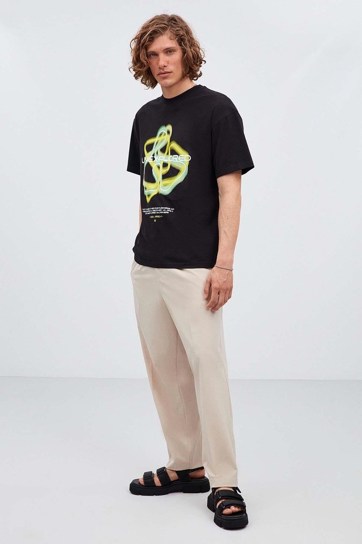 Unexplored Relaxed Oversize Siyah T-Shirt