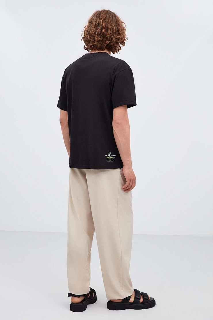 Unexplored Relaxed Oversize Siyah T-Shirt