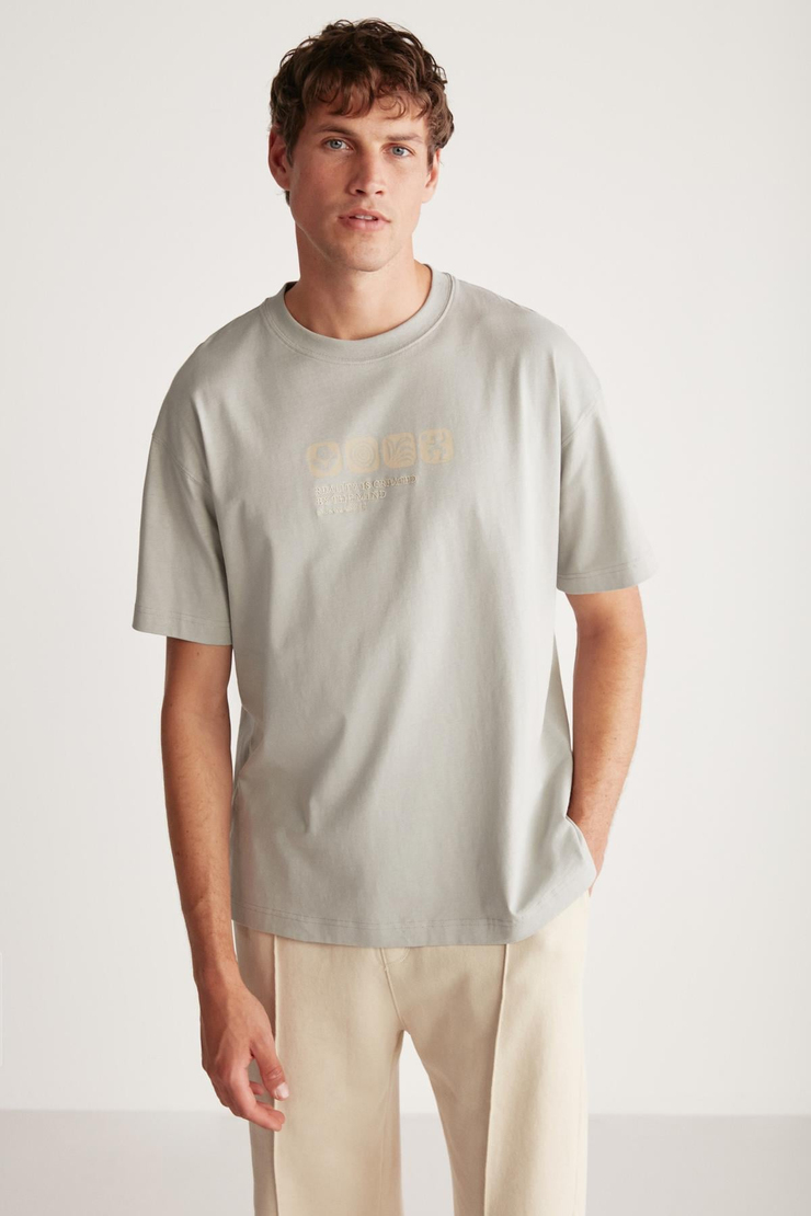 VANCE Oversize Gri T-Shirt