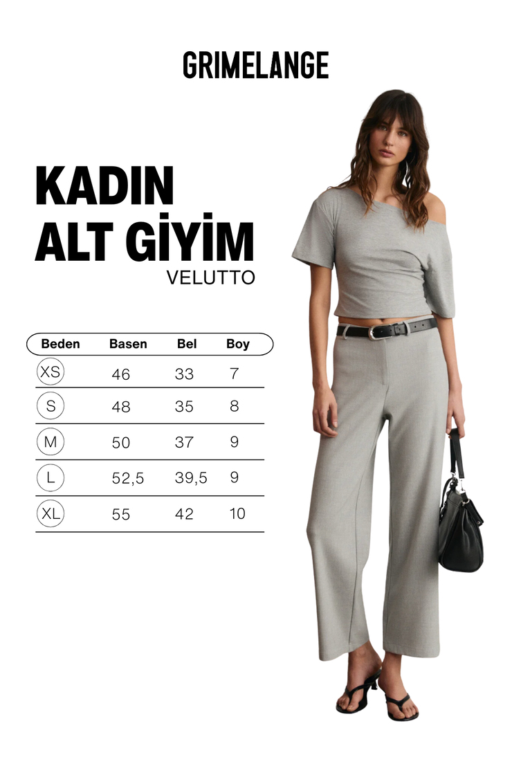 VELUTTO Kadın Yumuşak Dokulu Dokuma Kumaşlı Yüksel Bel Grimelanj Pantolon