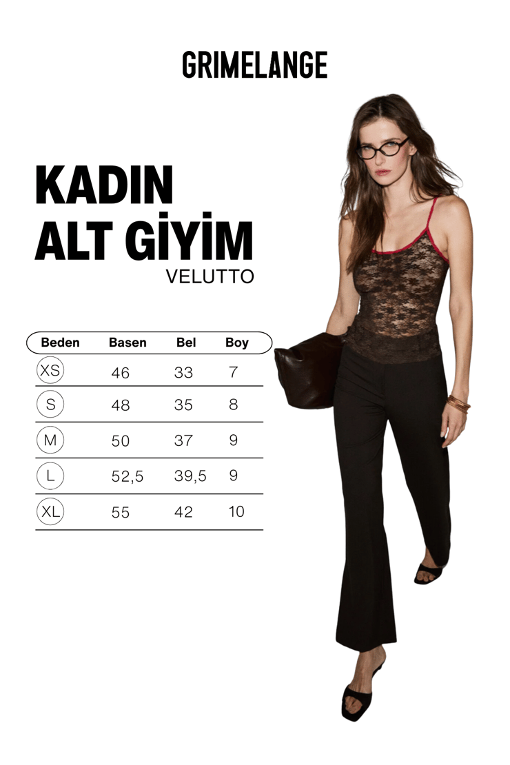 VELUTTO Kadın Yumuşak Dokulu Dokuma Kumaşlı Yüksel Bel Kahverengi Pantolon