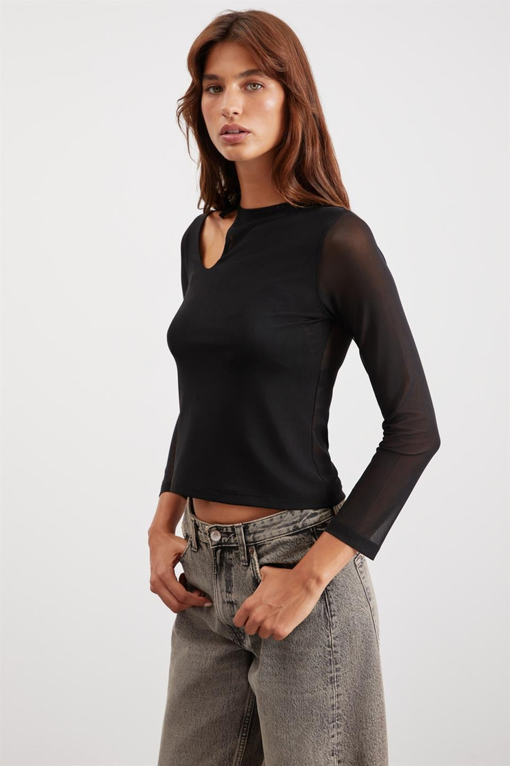 VENETİA  Slim Siyah Tekli Bluz