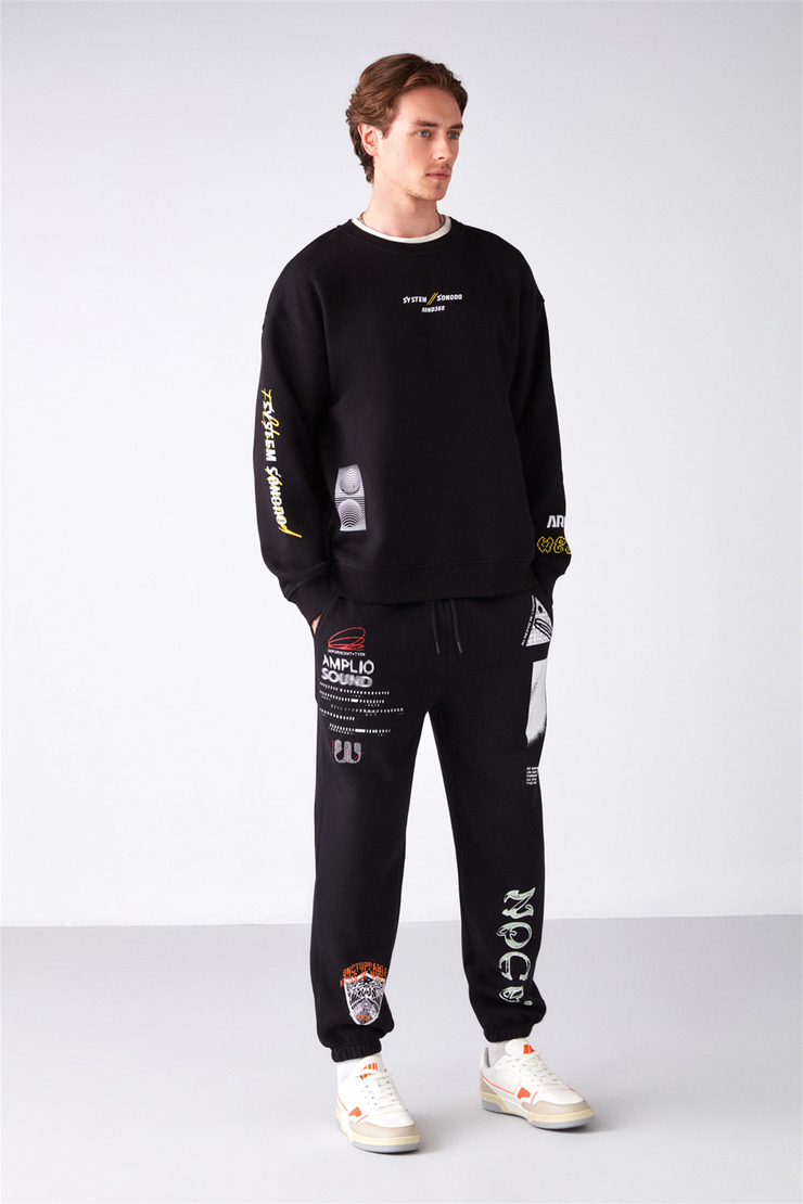 VENT Örme Relaxed Siyah  Sweatshirt