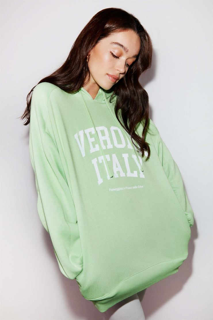 VERONA Örme Oversize Yeşil  Sweatshirt