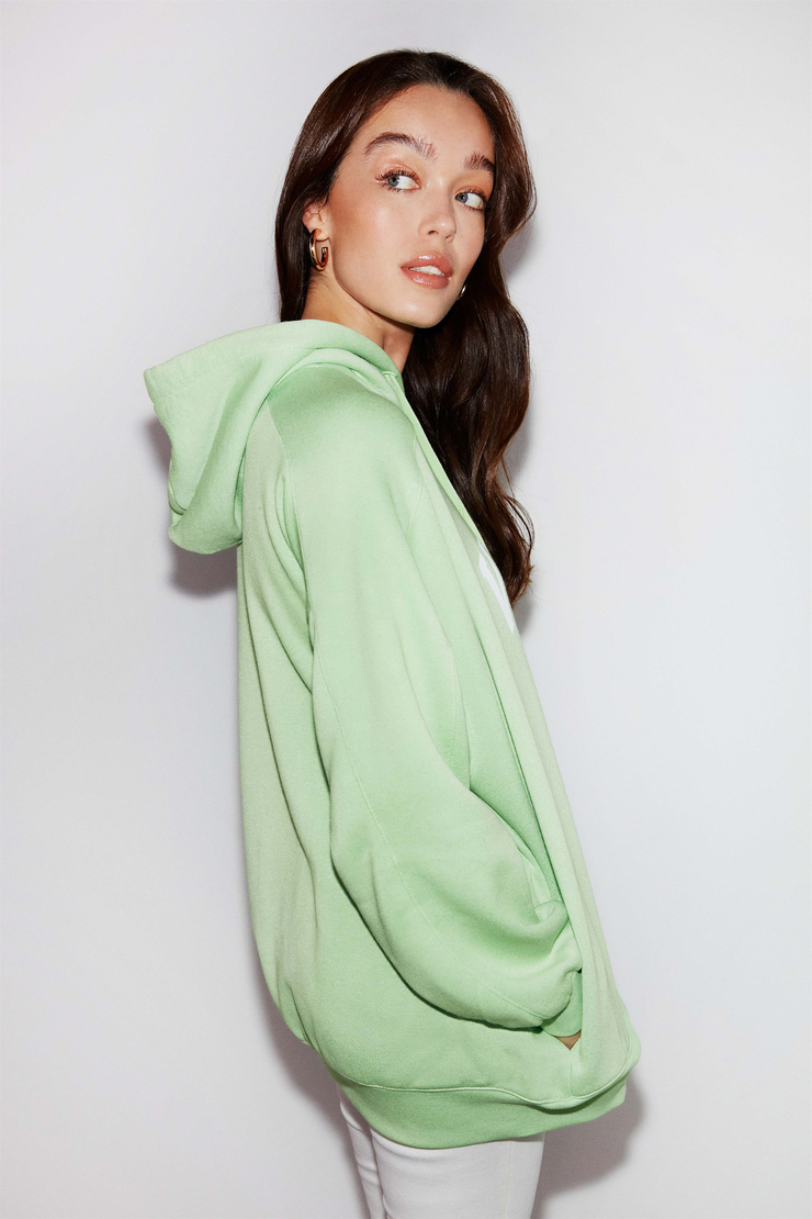 VERONA Örme Oversize Yeşil  Sweatshirt