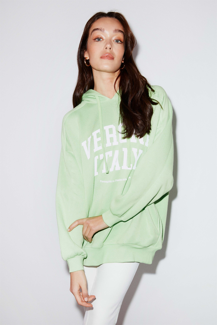 VERONA Örme Oversize Yeşil  Sweatshirt
