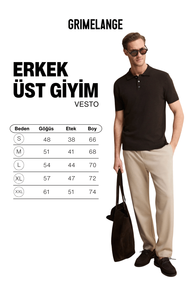 VESTO Erkek Triko Acı Kahve Polo Yaka T-shirt