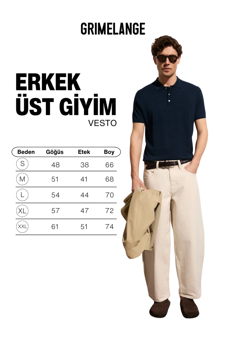 VESTO Erkek Triko Lacivert Polo Yaka T-shirt