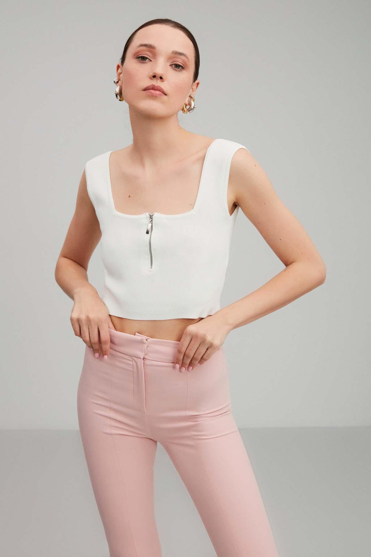 Victoriacone Slim Fit Beyaz Bluz