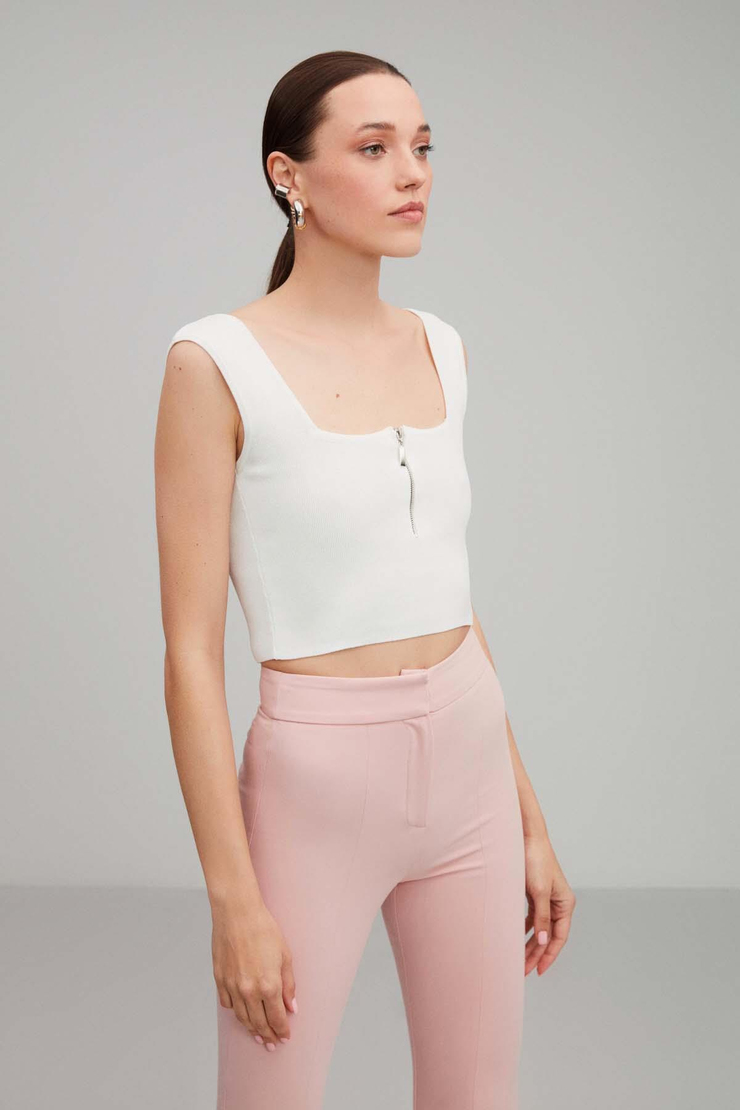 Victoriacone Slim Fit Beyaz Bluz