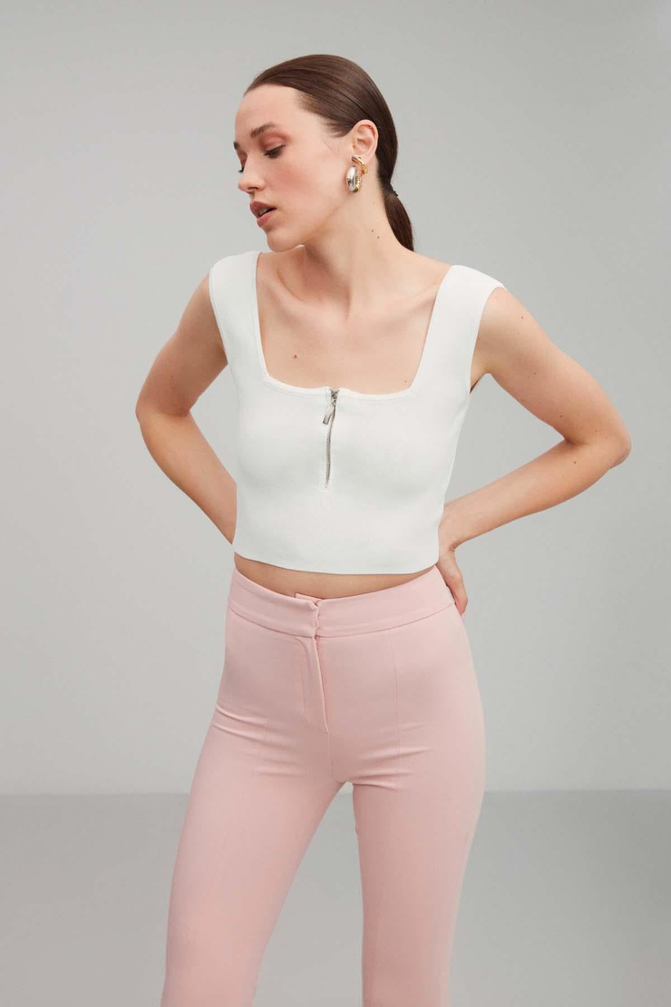 Victoriacone Slim Fit Beyaz Bluz