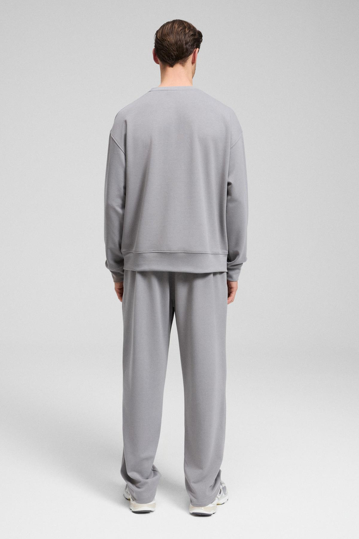 VIENTO Erkek Bisiklet Yaka Uzun Kollu Regular Fit Gri Sweatshirt