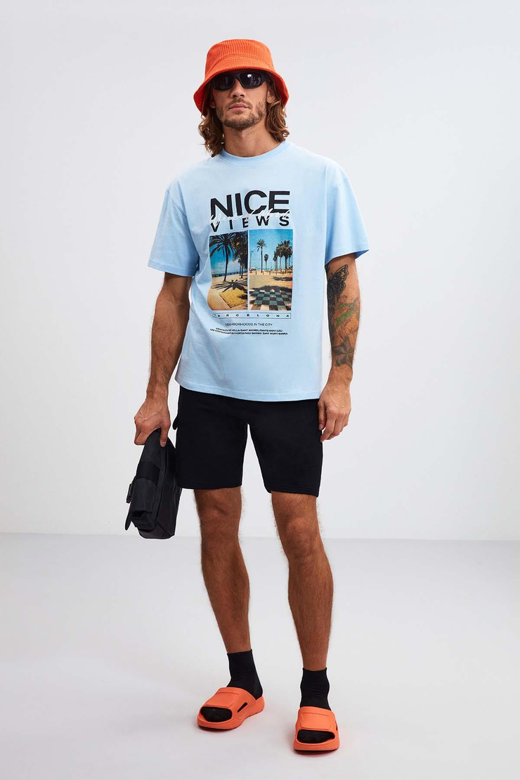 Vista Relaxed Oversize Mavi T-Shirt