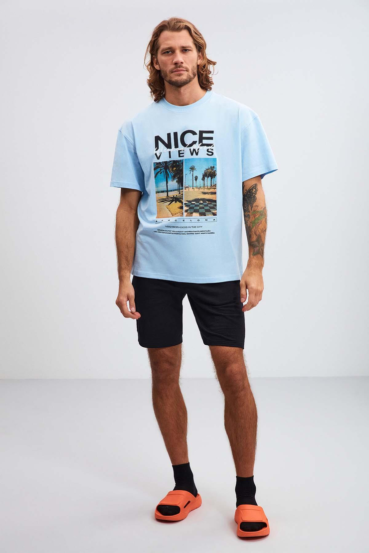 Vista Relaxed Oversize Mavi T-Shirt