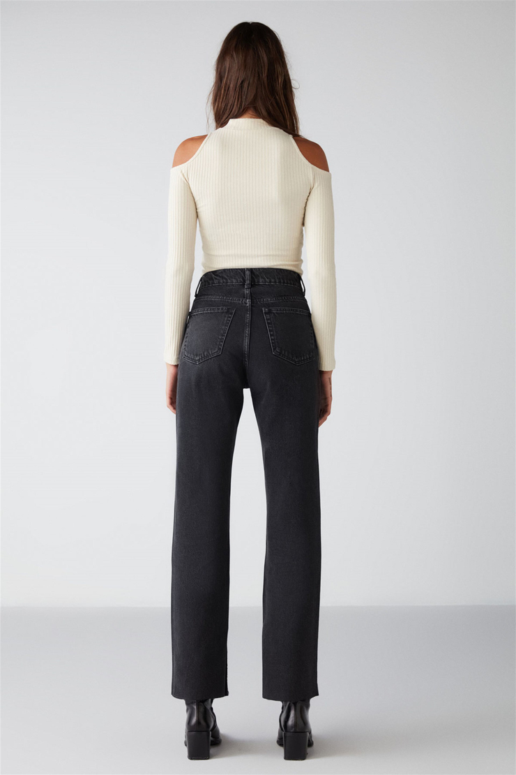 VITTORIA Örme Slim Fit Ekru  Bluz