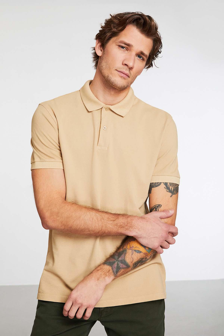 Vıvıd Comfort Bej Polo Yaka T-shirt
