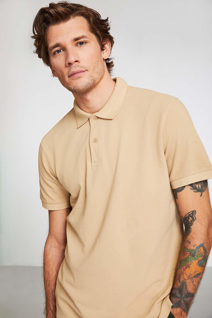 Vıvıd Comfort Bej Polo Yaka T-shirt