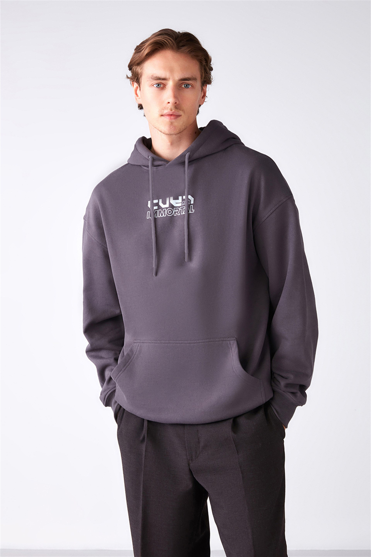 VOLCANO Örme Relaxed Antrasit  Sweatshirt