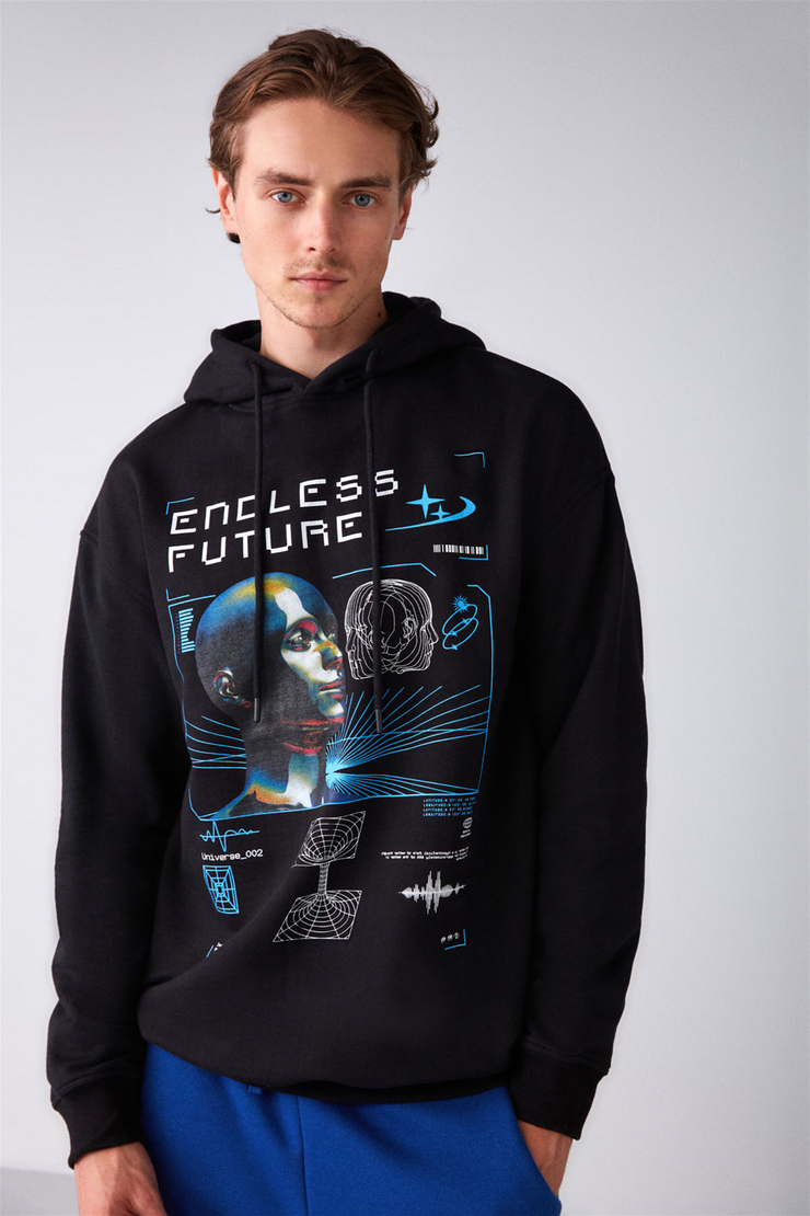 WARRIOR Örme Relaxed Siyah  Sweatshirt