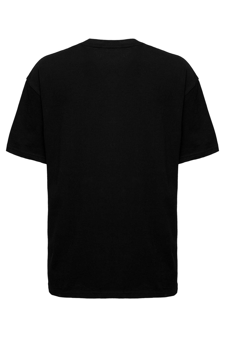 WESLEY Örme Oversize Siyah  T-Shirt