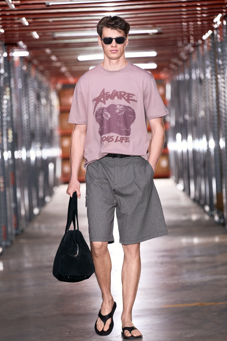 WONTON Erkek %100 Organik Pamuklu Baskı Detaylı Regular Fit Yuvarlak Yaka Gül Kurusu T-Shirt