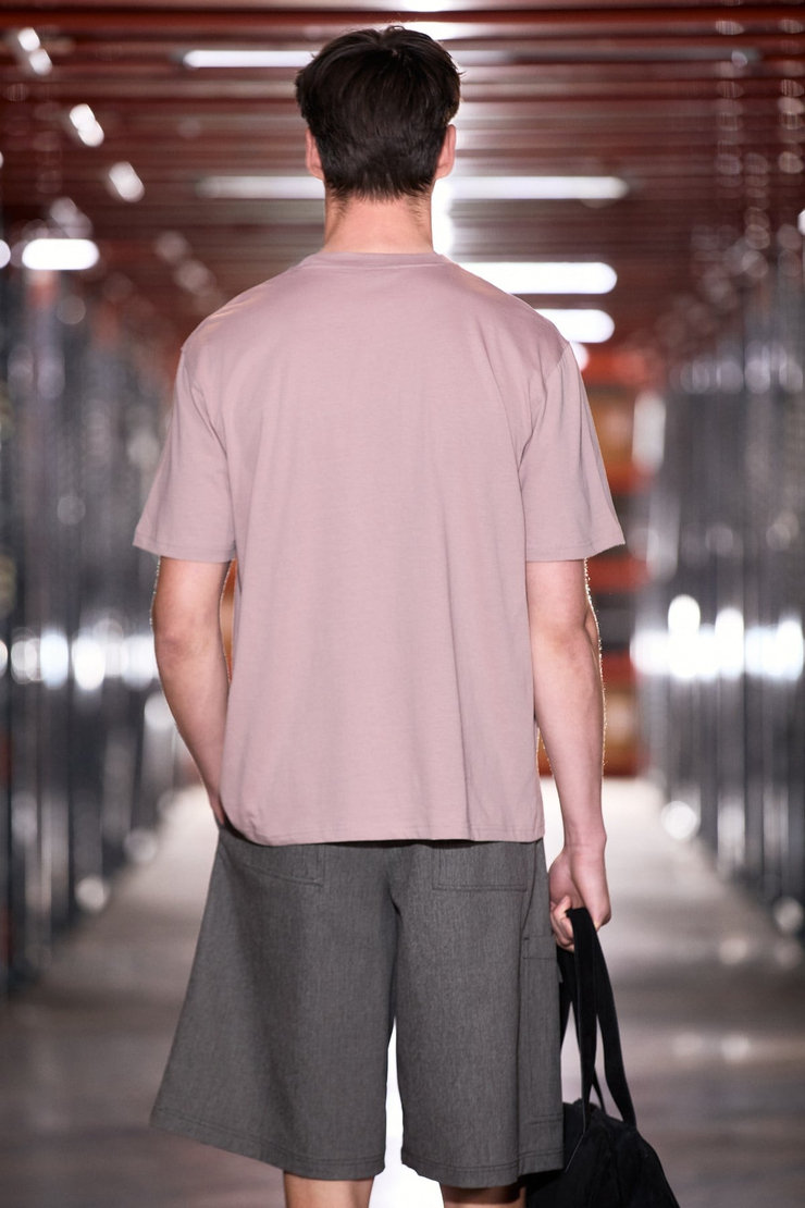WONTON Erkek %100 Organik Pamuklu Baskı Detaylı Regular Fit Yuvarlak Yaka Gül Kurusu T-Shirt
