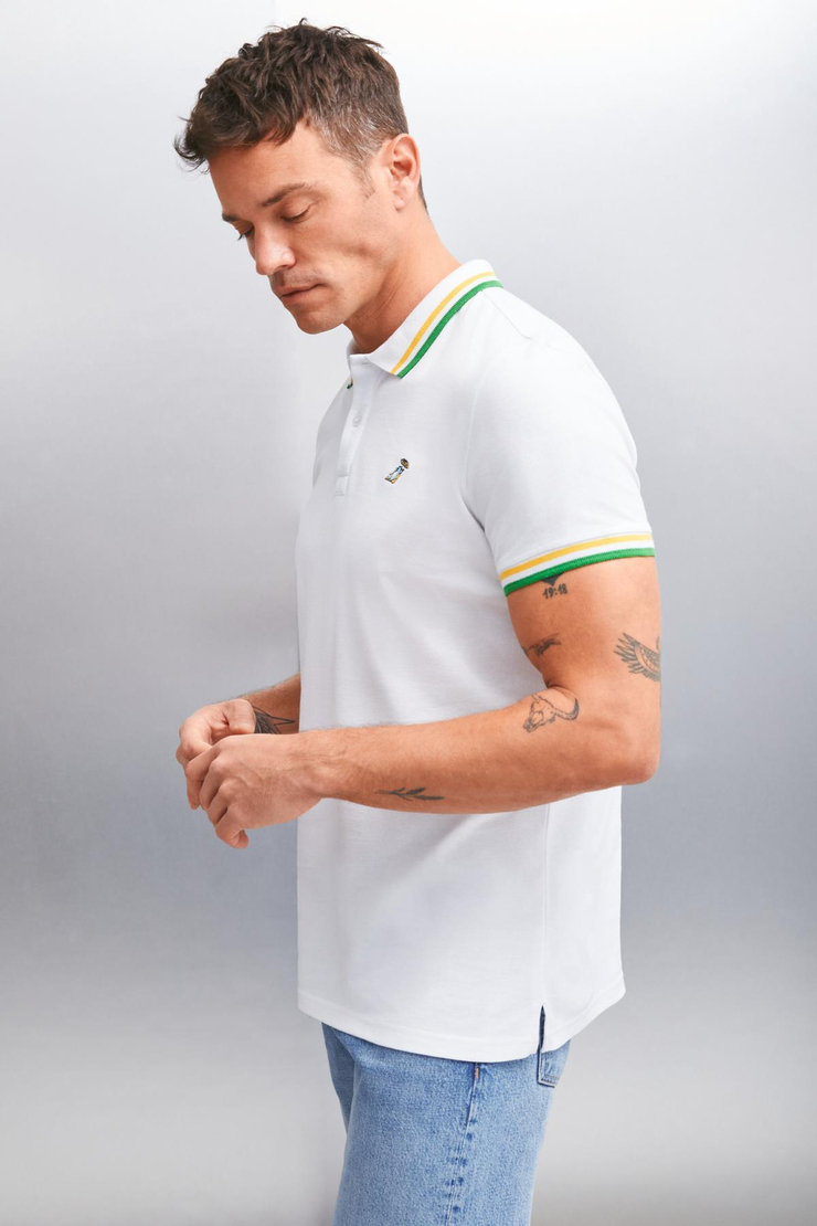 XANDER  Regular Beyaz Tekli Polo Yaka T-shirt