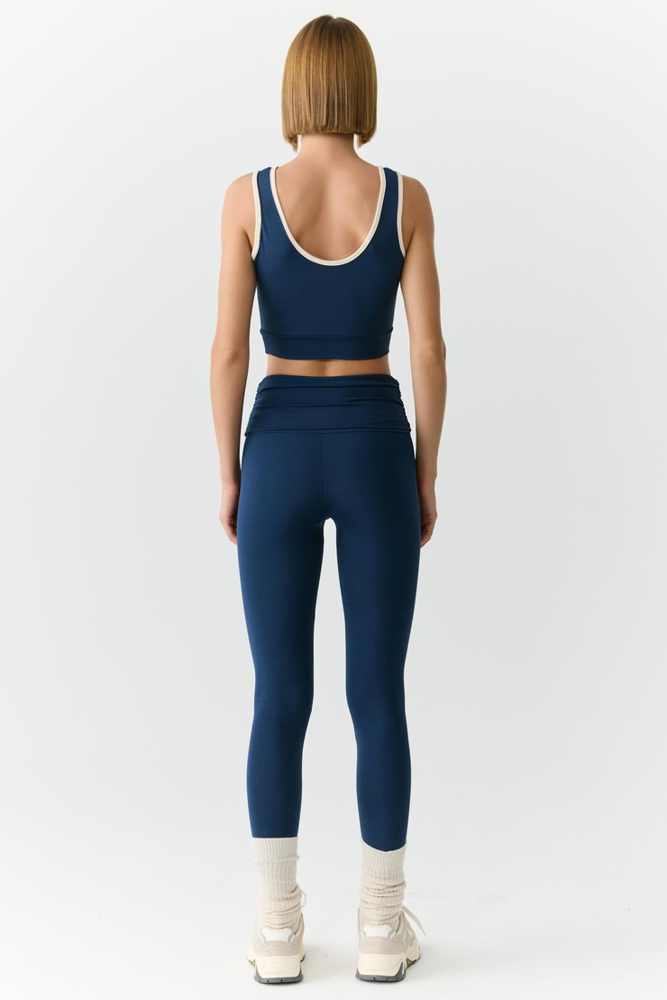 YANELİS Urban Beat Kadın Biyeli Sportswear Crop Lacivert Atlet