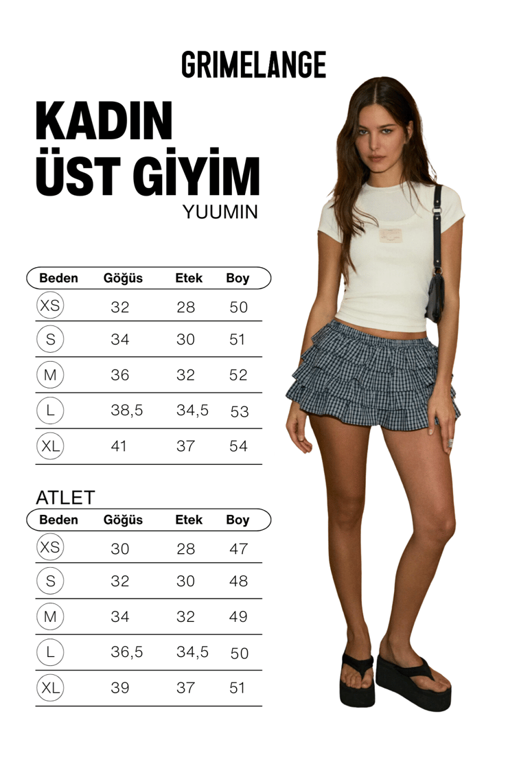 YUUMIN Kadın Yumuşak Ve Esnek Kumaşlı Atlet Tshırt Çift Kıyafetli Etiket Detaylı Ekru Bluz
