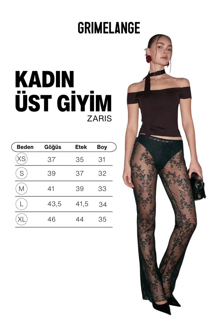 ZARIS Kadın Vucuda Oturan Fular Detaylı Kolsuz Kahverengi Bluz