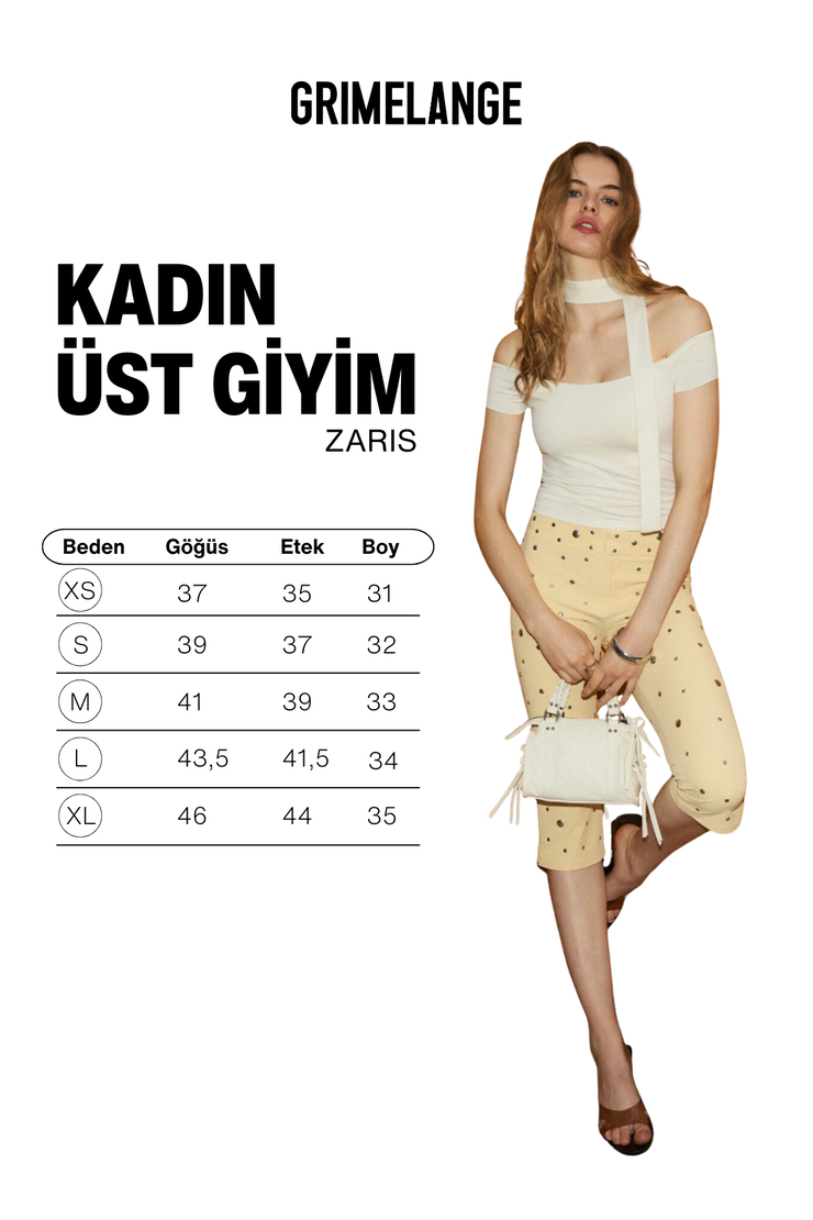 ZARIS Kadın Vucuda Oturan Fular Detaylı Kolsuz Ekru Bluz