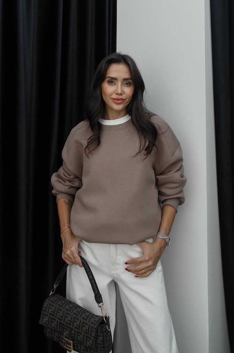 Açık Kahve Stacy Şardonlu Sweatshirt