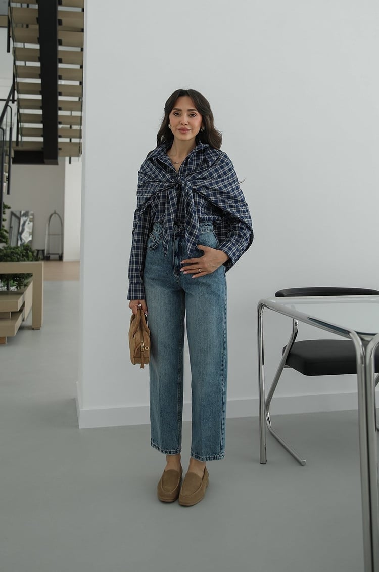 Açık Mavi Barrel Fit Jean